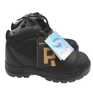 Rockrooster Crisson Mens 6 Inch Steel Toe Side Zip Work Boots Size 11 Wide Black